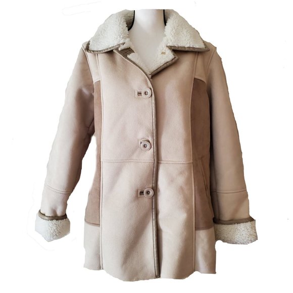 Coldwater Creek Jackets & Blazers - Coldwater Creek Sherpa Colorblock Coat Size PL